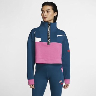 Jachete Nike Pro Get Fit Icon Clash Fleece 1/2-Zip Dama Albastri Fucsie Albi | BZRJ-61584